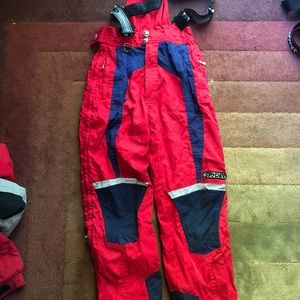 Spyder Red with Navy detail boys ski pants